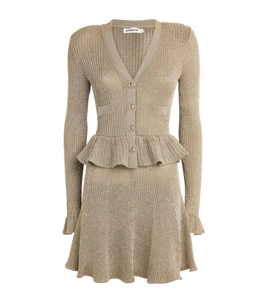 SP Gold Lurex Peplum Mini Dress