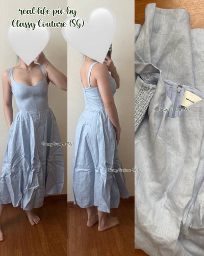 4 Colors! Ref Birdie Linen Midi Dress