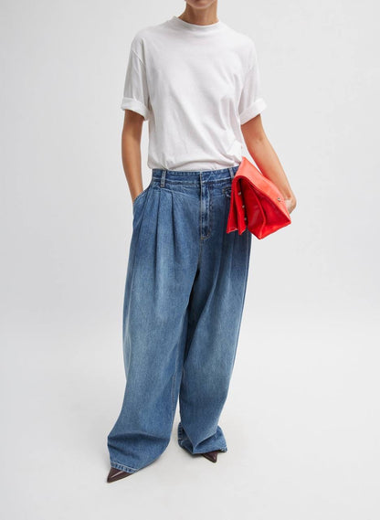 TB Spring Denim Triple Pleat Cotton Jeans