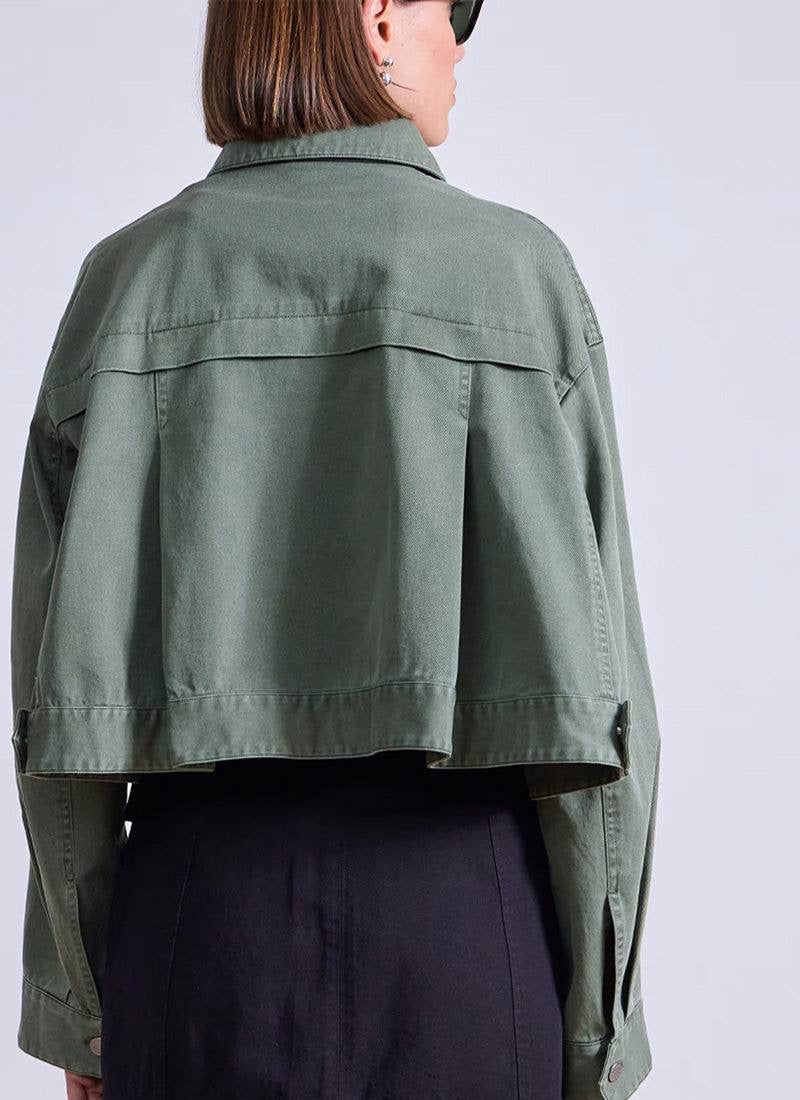 AA Cropped Trapeze Cotton Jacket