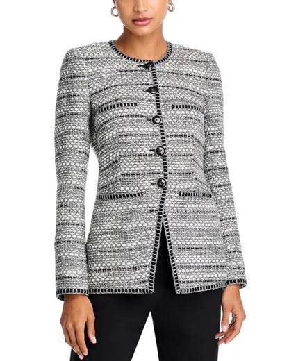 VB Alessia Metallic Tweed Cutaway Jacket