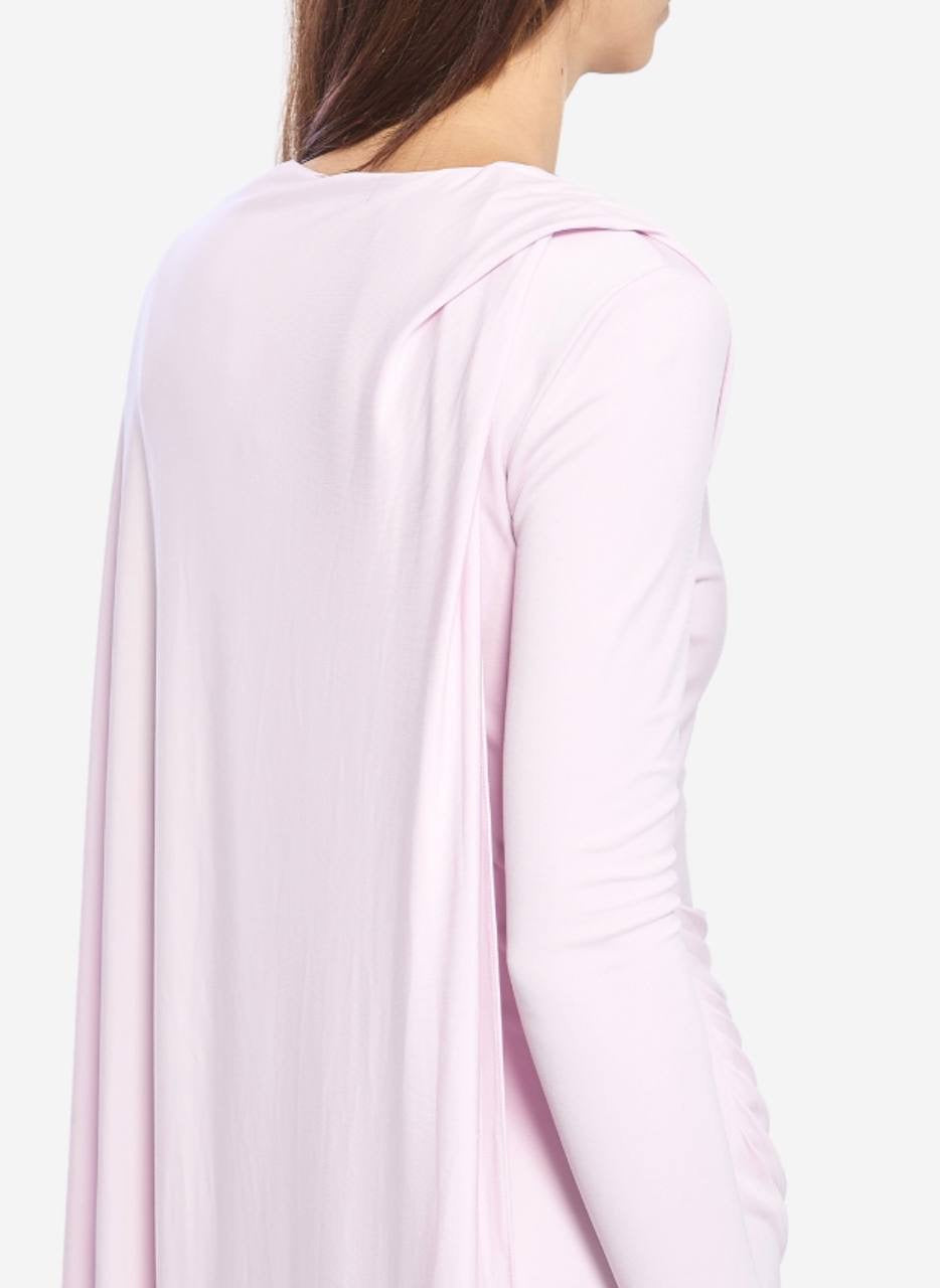 SP Pink Jersey Viscose Drape Cape-effect Maxi Dress