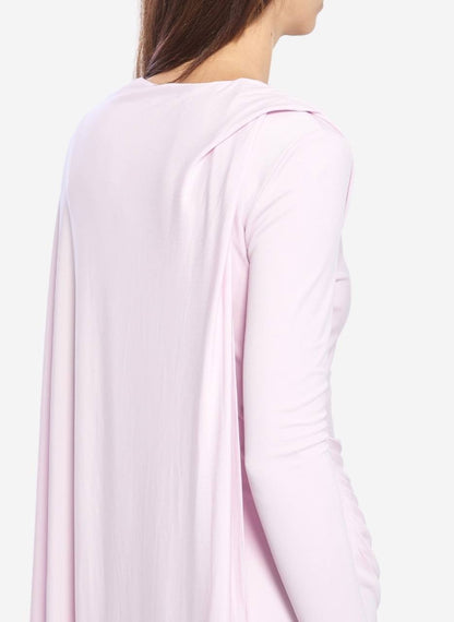 SP Pink Jersey Viscose Drape Cape-effect Maxi Dress