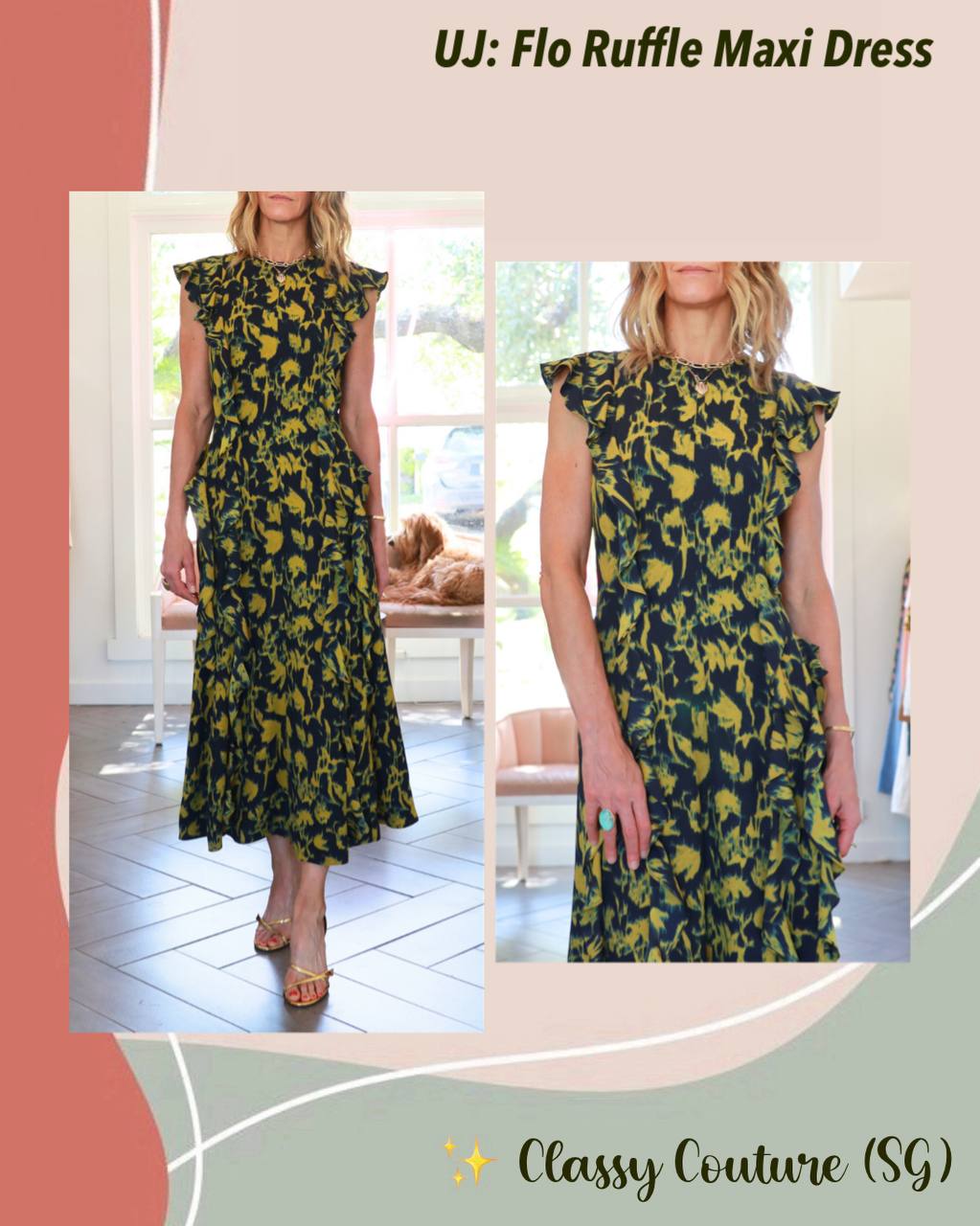 UJ Flo Viscose Ruffle Midi Dress