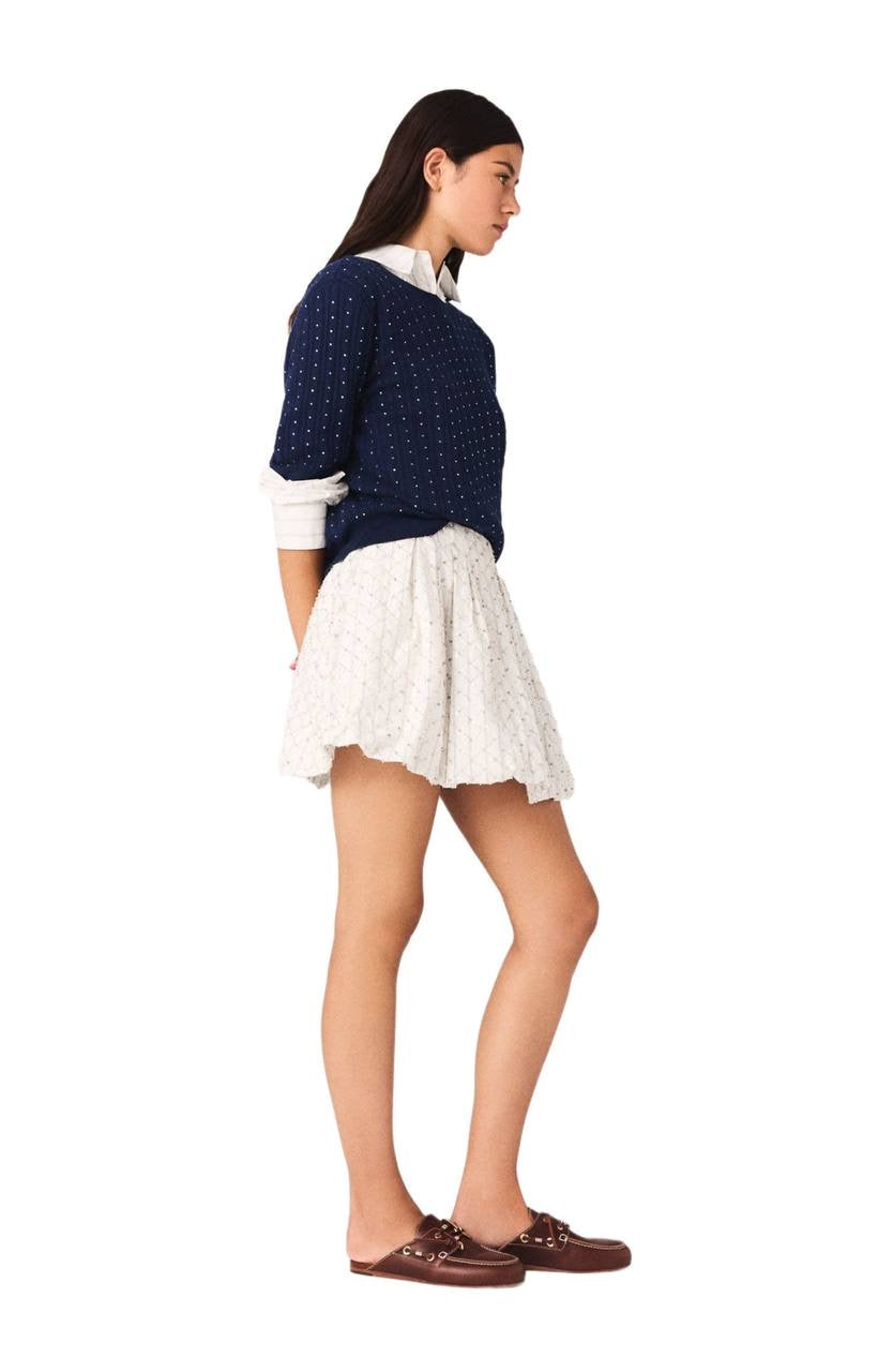 MJ Sequin Beaded Cropped Skirt | Bubble Mini Skirt | Cotton Set