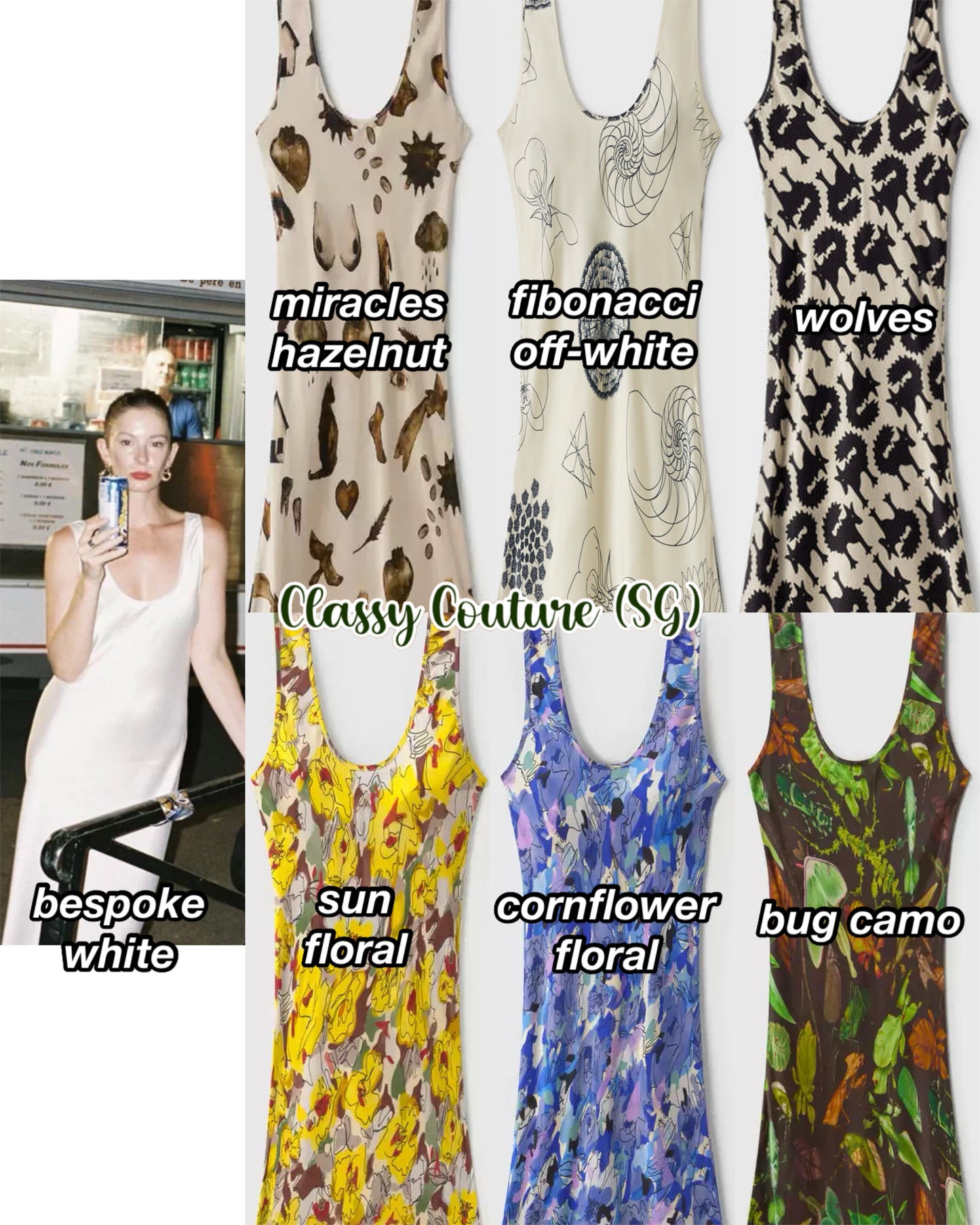 7 Prints! SL Silk Scoop Neck Midi Dress