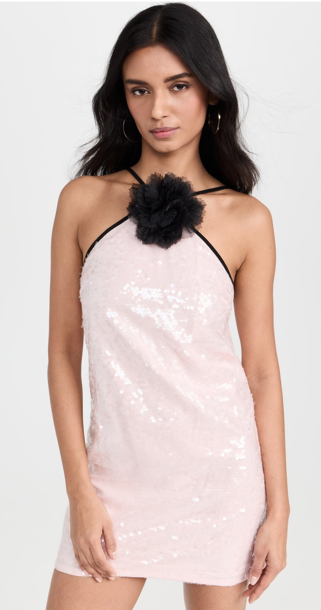 SP Pale Pink Sequin Mini Dress with Rosette