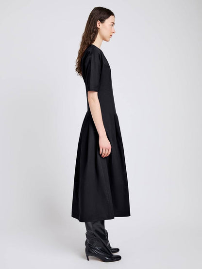 PS Ainsley Pleated Brushed Cotton Blend Twill Midi Dress