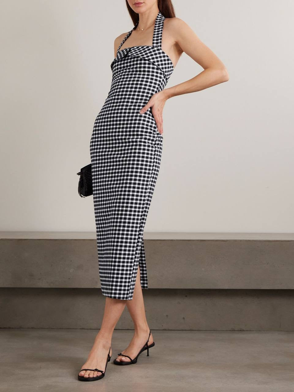 3 Colors! PSE Chiara & Ebony Cotton-blend Halter Bandeau Midi Dress