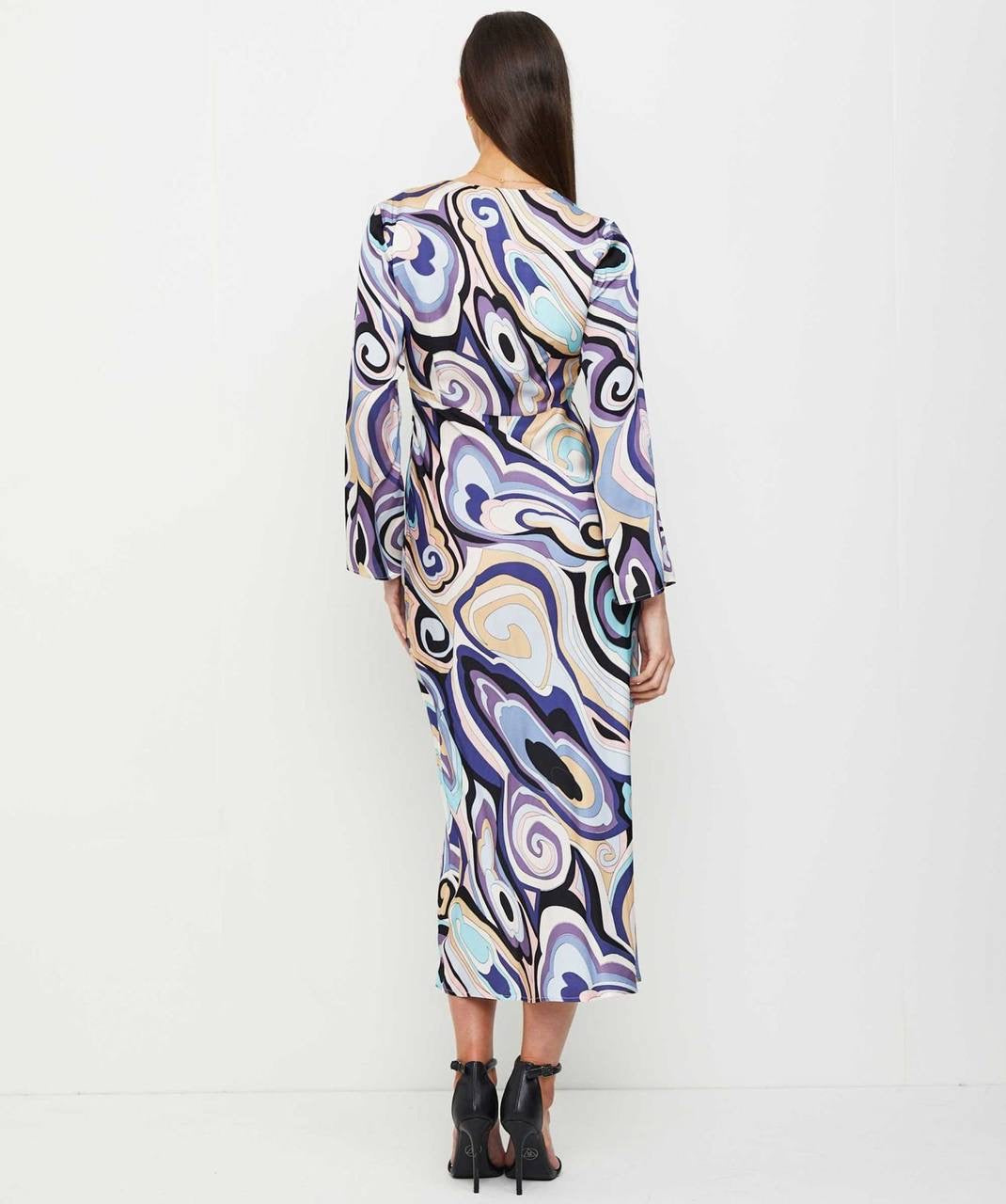 RX Terri Satin Viscose Midi Dress