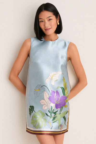 ALM Alfie Floral-print Recycled Taffeta Shift Mini Dress