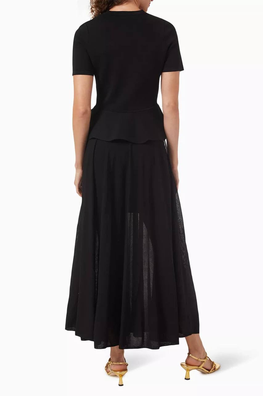 SD Knitted Peplum Viscose-blend Midi Maxi Dress