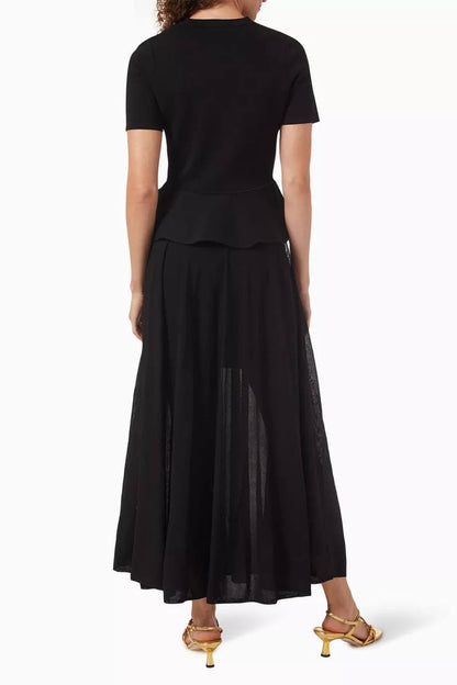 SD Knitted Peplum Viscose-blend Midi Maxi Dress