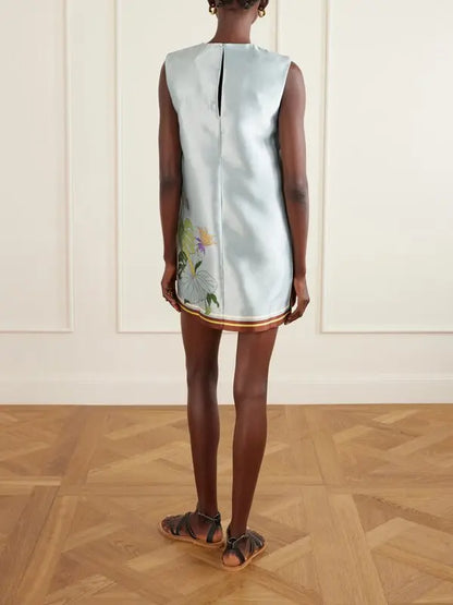 ALM Alfie Floral-print Recycled Taffeta Shift Mini Dress