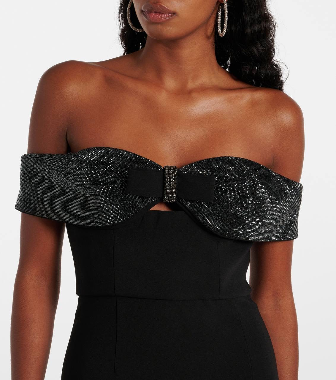 SP Off-The-Shoulder Bow Crepe Midi Dress | Mini Dress | Top