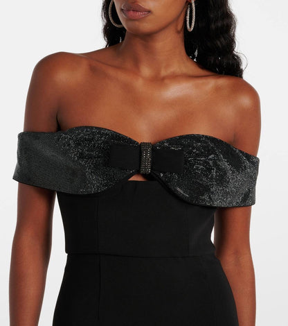 SP Off-The-Shoulder Bow Crepe Midi Dress | Mini Dress | Top