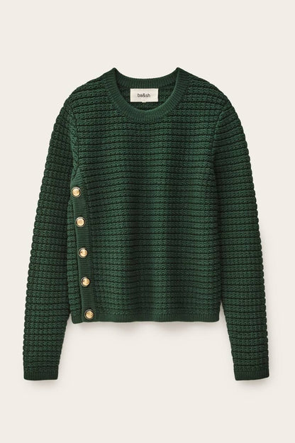 BA Gael Cotton-blend Long Sleeve Side-button Pullover Sweater