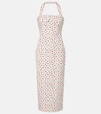 3 Colors! PSE Chiara & Ebony Cotton-blend Halter Bandeau Midi Dress