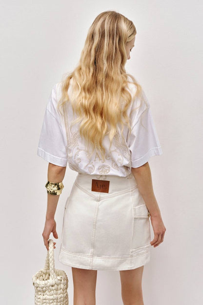 AJ Ivy Denim Button Down Mini Skirt