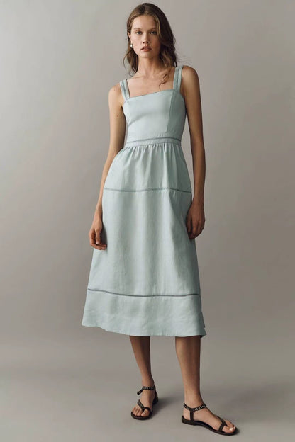 8 Colors! Ref Everett Linen Midi Dress