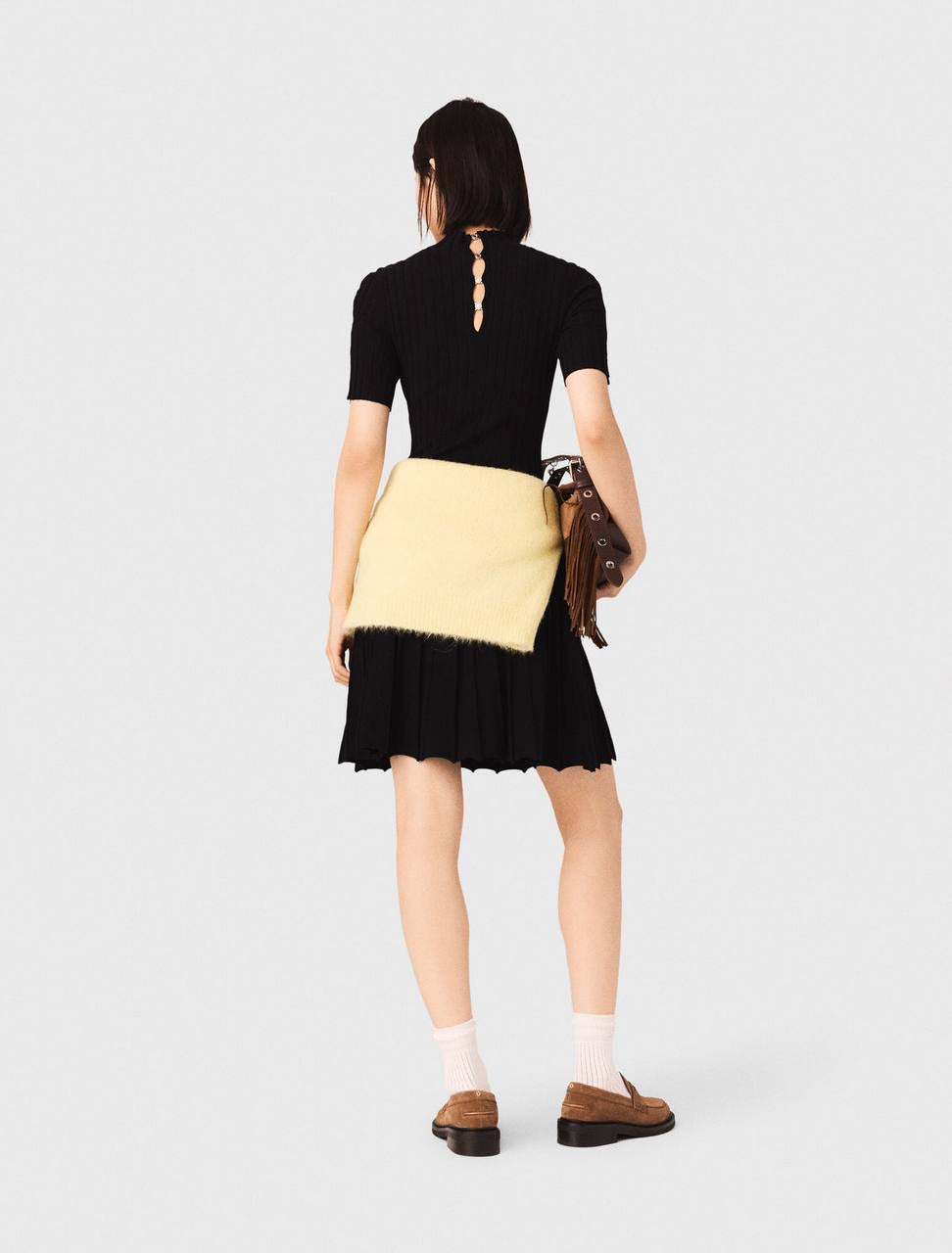 MJ Raffina Viscose-blend Knit Short Sleeve Clover Mini Dress
