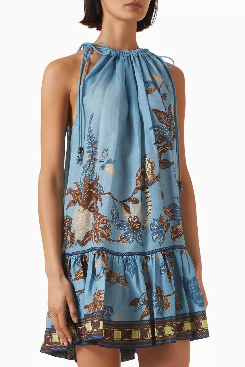 ALM Georgie Linen Drop Waist Mini Dress