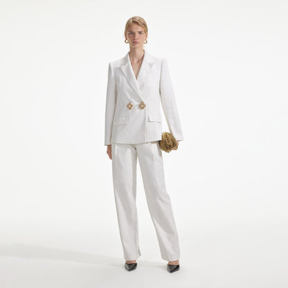 SP White Linen Blazer