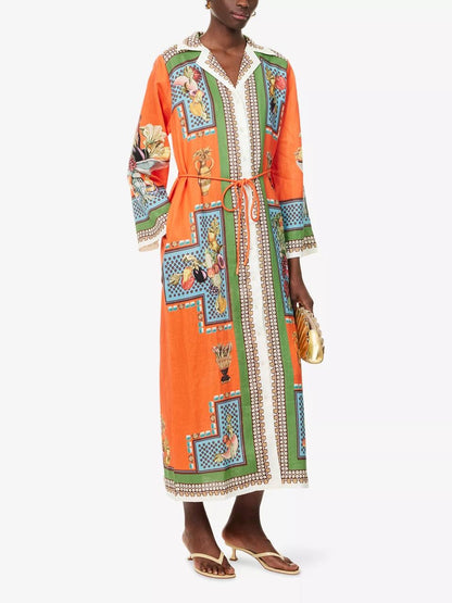 ALM Rocco Linen Shirtdress Midi Dress