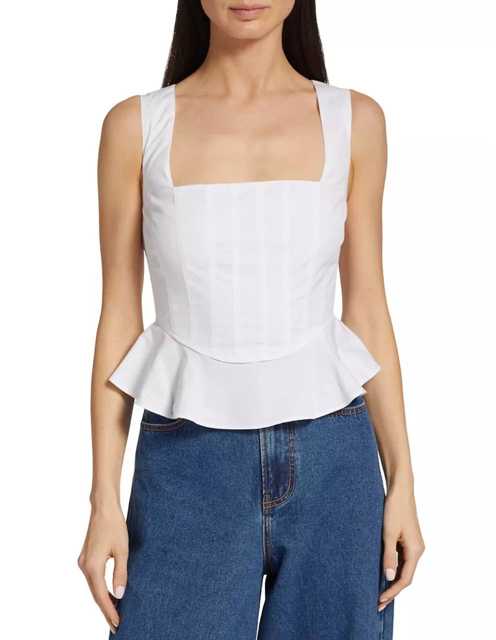 VB Nikolette Peplum Corset Square Neck Top