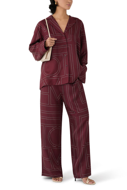 9 Colors! (PART 1/2) Tot Monogram Silk PJ Shirt Top | Shorts | Pants | Embroidered Set