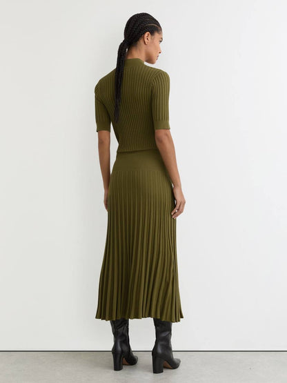 RS Harriet Button-Detail Knitted Midi Dress