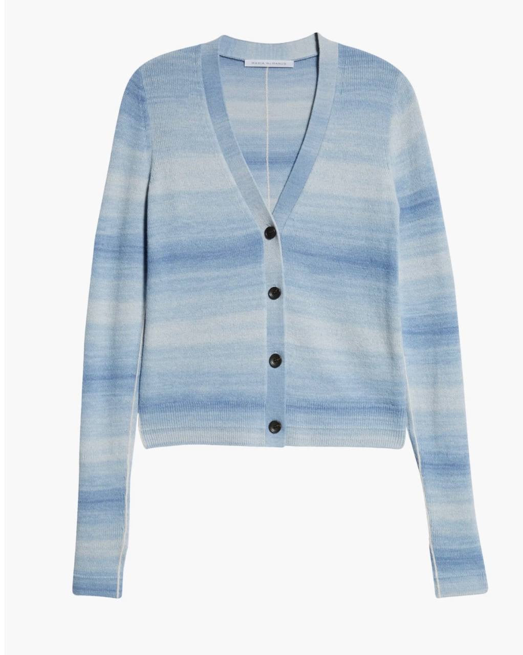 MM Space Dye Stripe Slim-Fit Featherweight Cashmere-Organic Cotton Cardigan