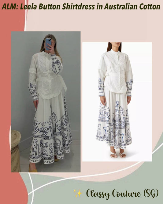 ALM Leela Button-down Belted Cotton Shirtdress Midi Dress