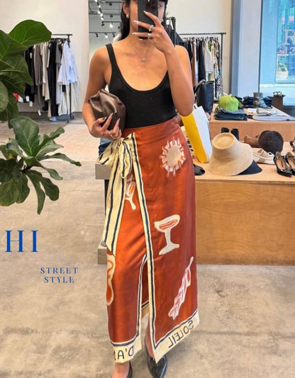 ALM Soleil D'Amour Printed Silk-Twill Shirt | Pant | Skirt | Set