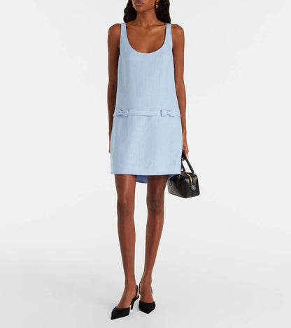 PSE Harper Linen Shift Bow Mini Dress