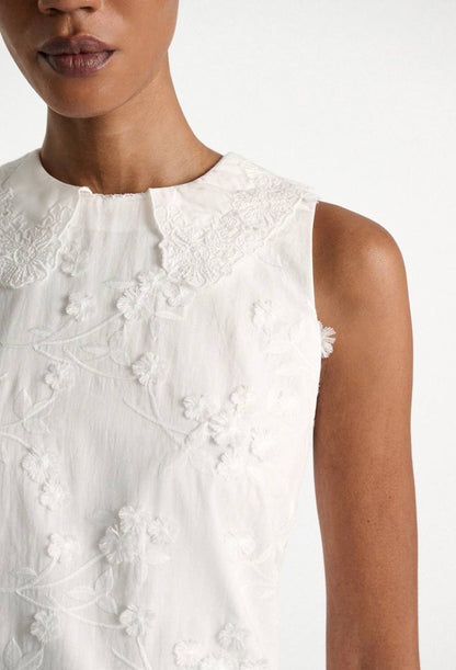 DS Light Volumes Sleeveless Cotton Shift Midi Dress