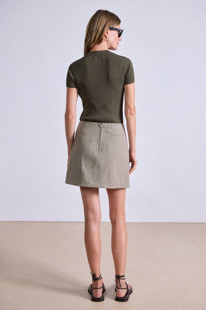 AA Helena V Neck Vest | Chi Mini Skirt | Cotton-Linen Set