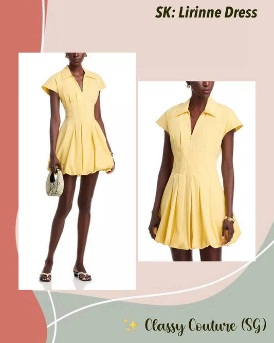 SK Yellow Lirinne Bubble Cotton-blend Mini Dress