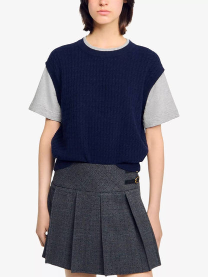 SD Layered Short-Sleeved Knitted Jumper