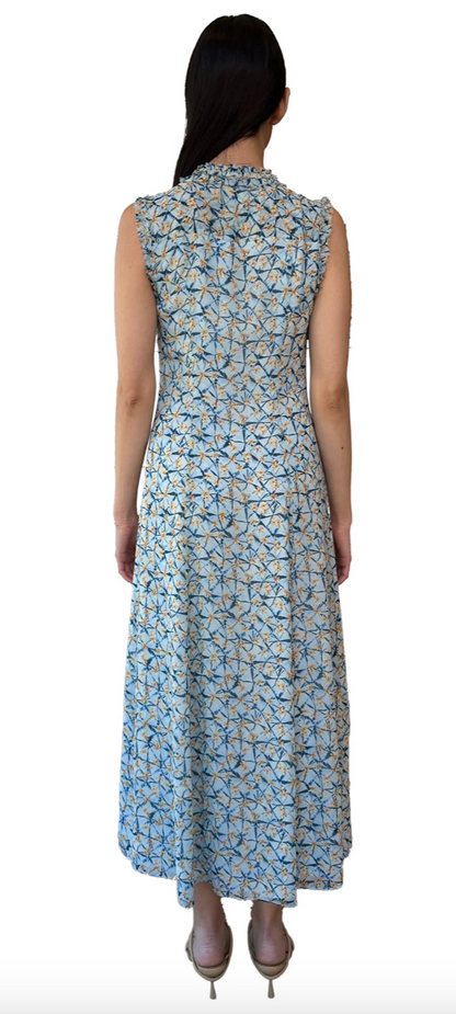 UJ Claudine Ruffled Silk Midi Dress