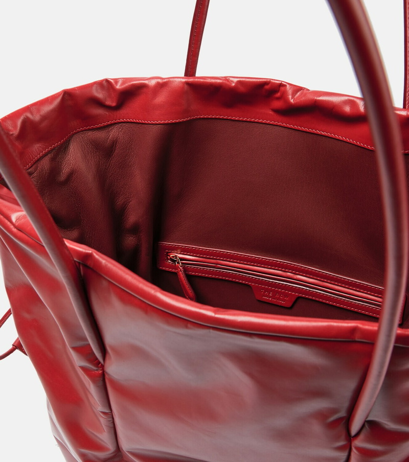 TR Polly Smooth Calfskin Leather Drawstring Tote Bag