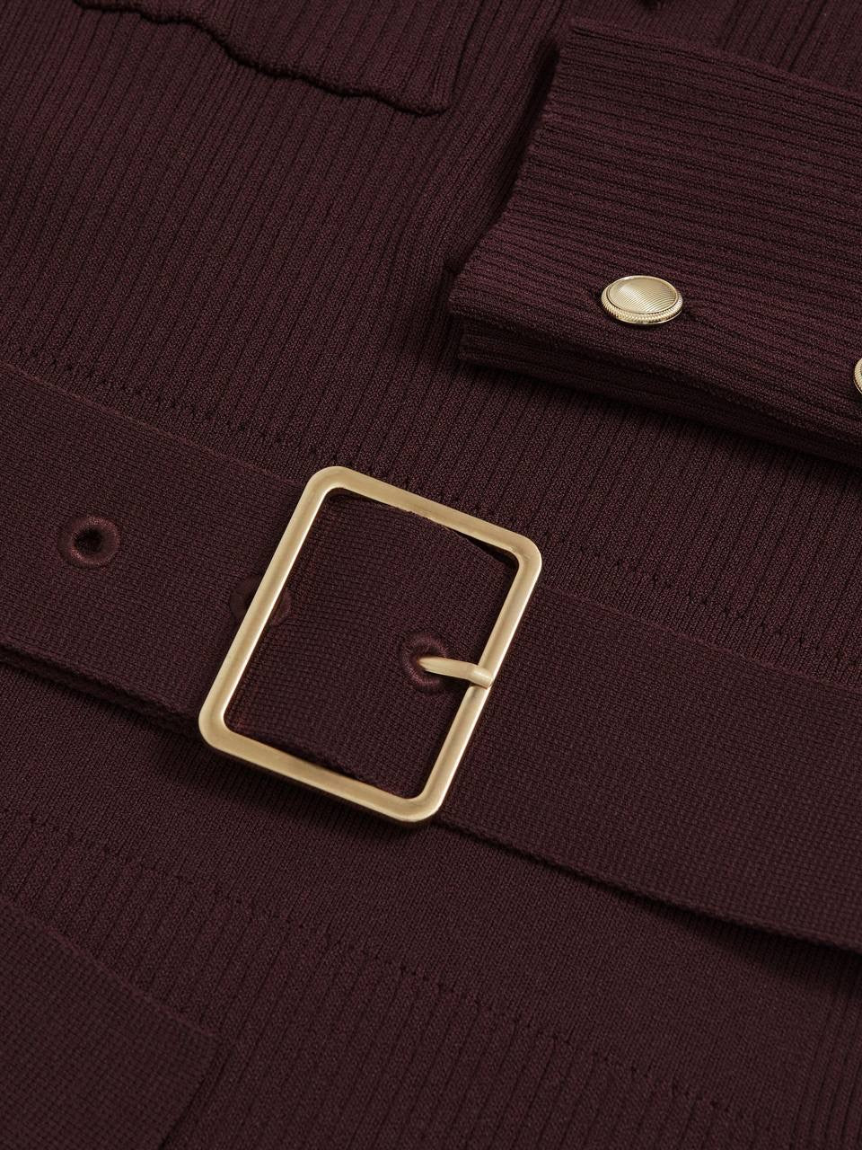 RS Willow Buttoned Rib Knit Midi Dress