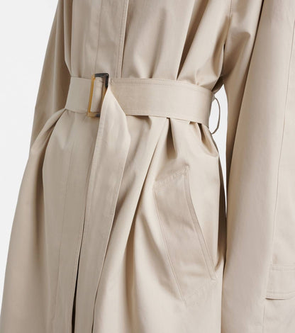 TR Amaya Washed Cotton Trench Car Coat in Beige (lining replaced)