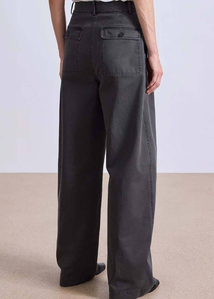 AA Mirabelle Trouser Cotton High Waist Pants in Deep Olive