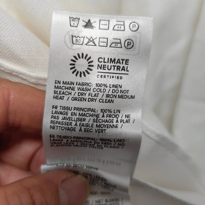 Ref Linen Circle Mini Skirt in White