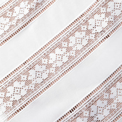 SP White Cotton Embroidered Cotton Flared Mermaid Midi Dress