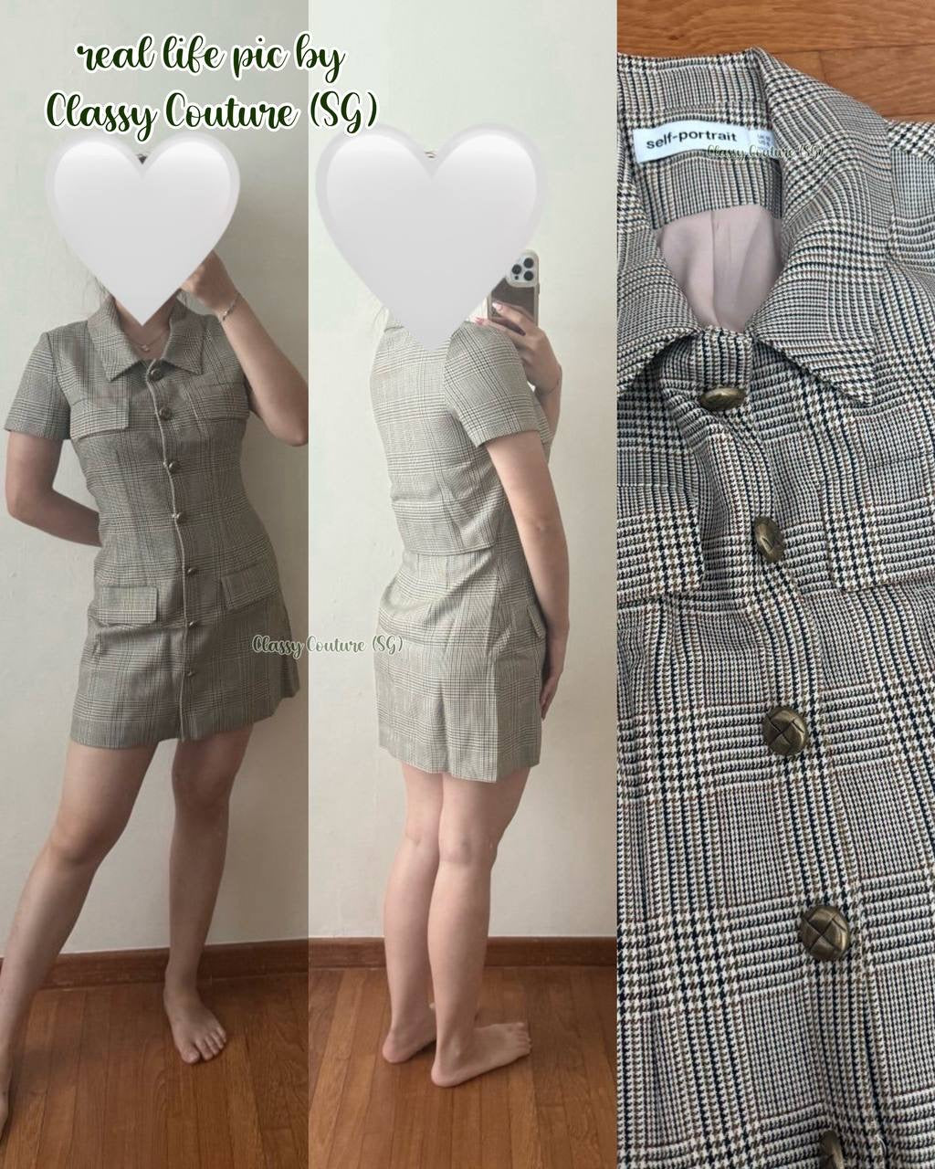 SP Brown Check Short Sleeve Mini Dress
