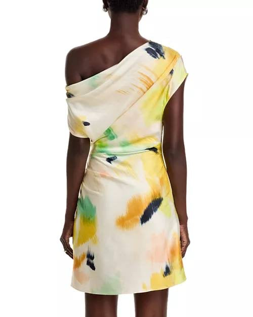 ALC Poppy Draped Satin Viscose Mini Dress