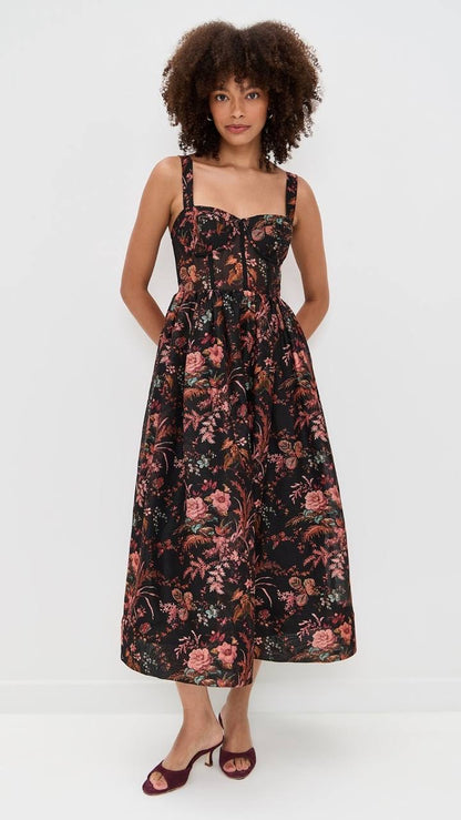 CC Pheobe Bustier Silk-linen Midi & Mini Dress