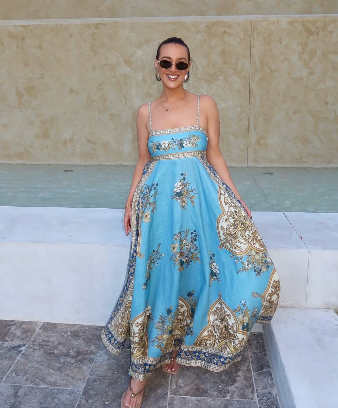 ALM Cassie Linen Midi Dress Sundress